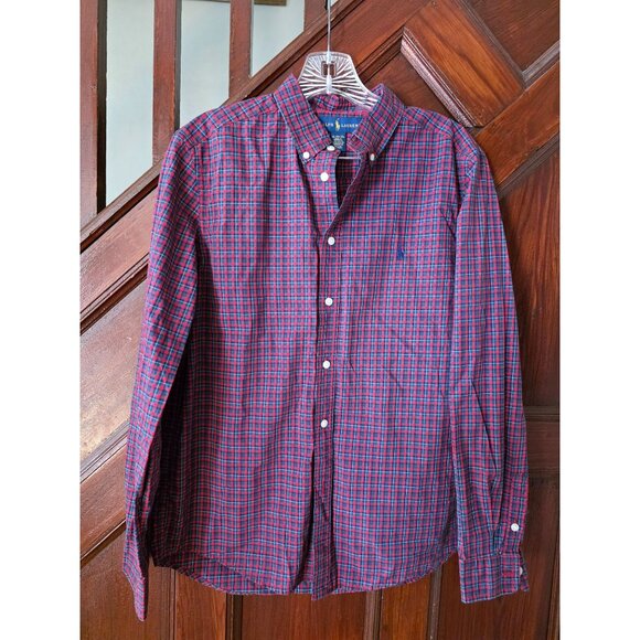 Ralph Lauren Red & Blue Plaid Long Sleeve Button-Down Shirt XL - Picture 2 of 8